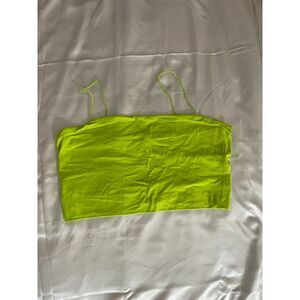 2 shirt bundle: neon green and orange cropped tank tops